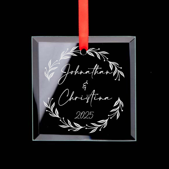 Christmas Ornament - Laser Engraved Custom Glass Ornament