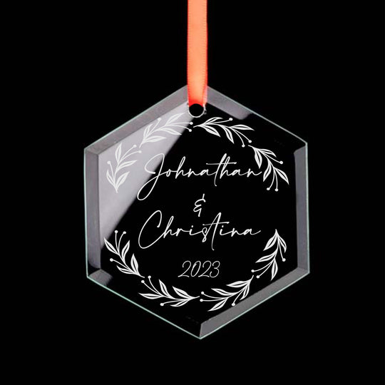 Adorno navideño - Adorno de cristal personalizado grabado con láser