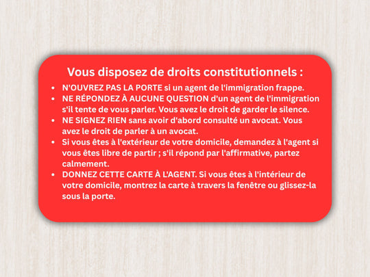 Know Your Rights Cards for Immigrants | ICE Response Cards | English, Spanish, French &amp;amp; Portuguese