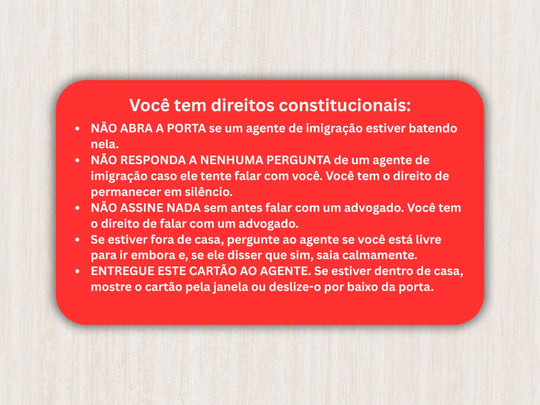 Know Your Rights Cards for Immigrants | ICE Response Cards | English, Spanish, French &amp;amp; Portuguese