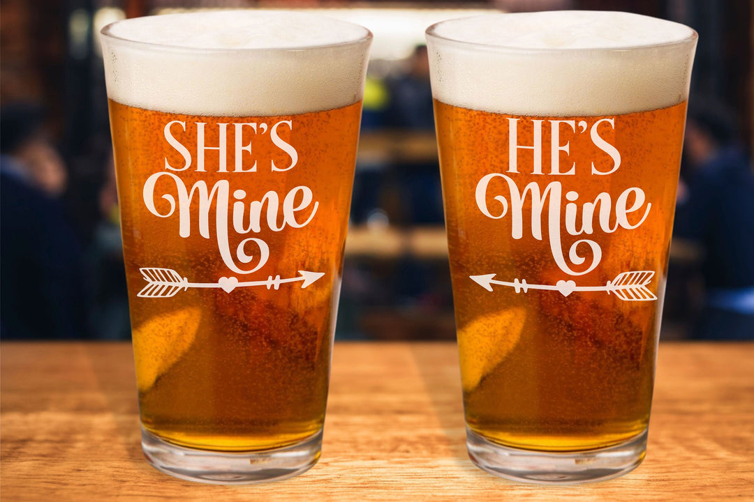 Custom Mr. and Mrs. Wedding Beer Glasses