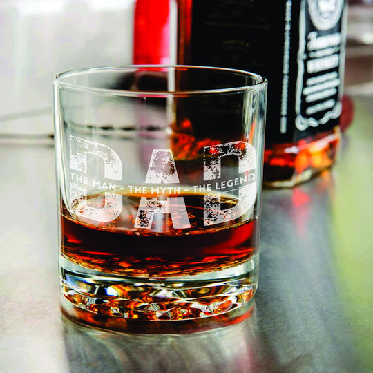 Engraved Whiskey Glass - The Man The Myth The Legend
