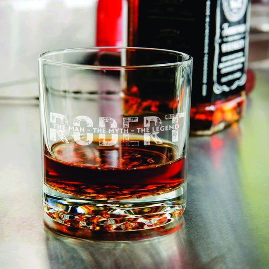 Engraved Whiskey Glass - The Man The Myth The Legend