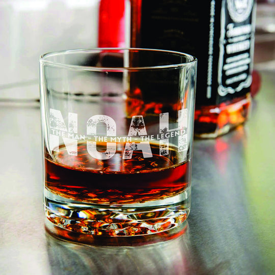 Engraved Whiskey Glass - The Man The Myth The Legend