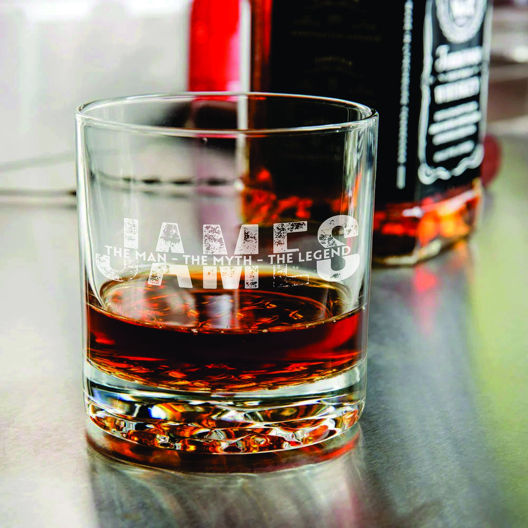 Engraved Whiskey Glass - The Man The Myth The Legend