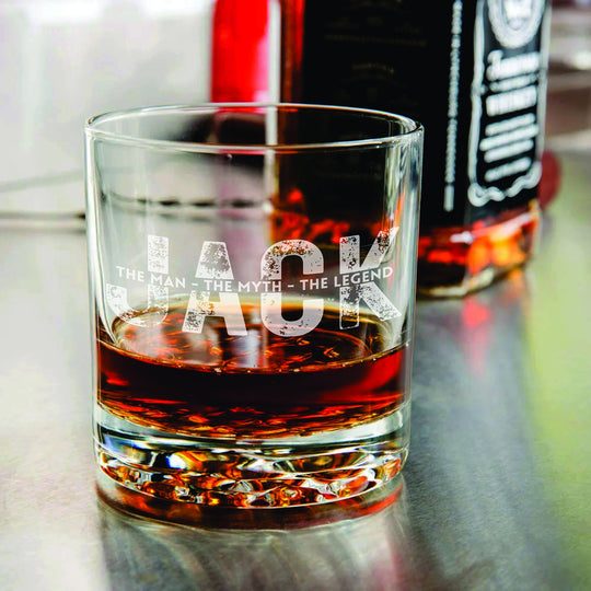 Engraved Whiskey Glass - The Man The Myth The Legend