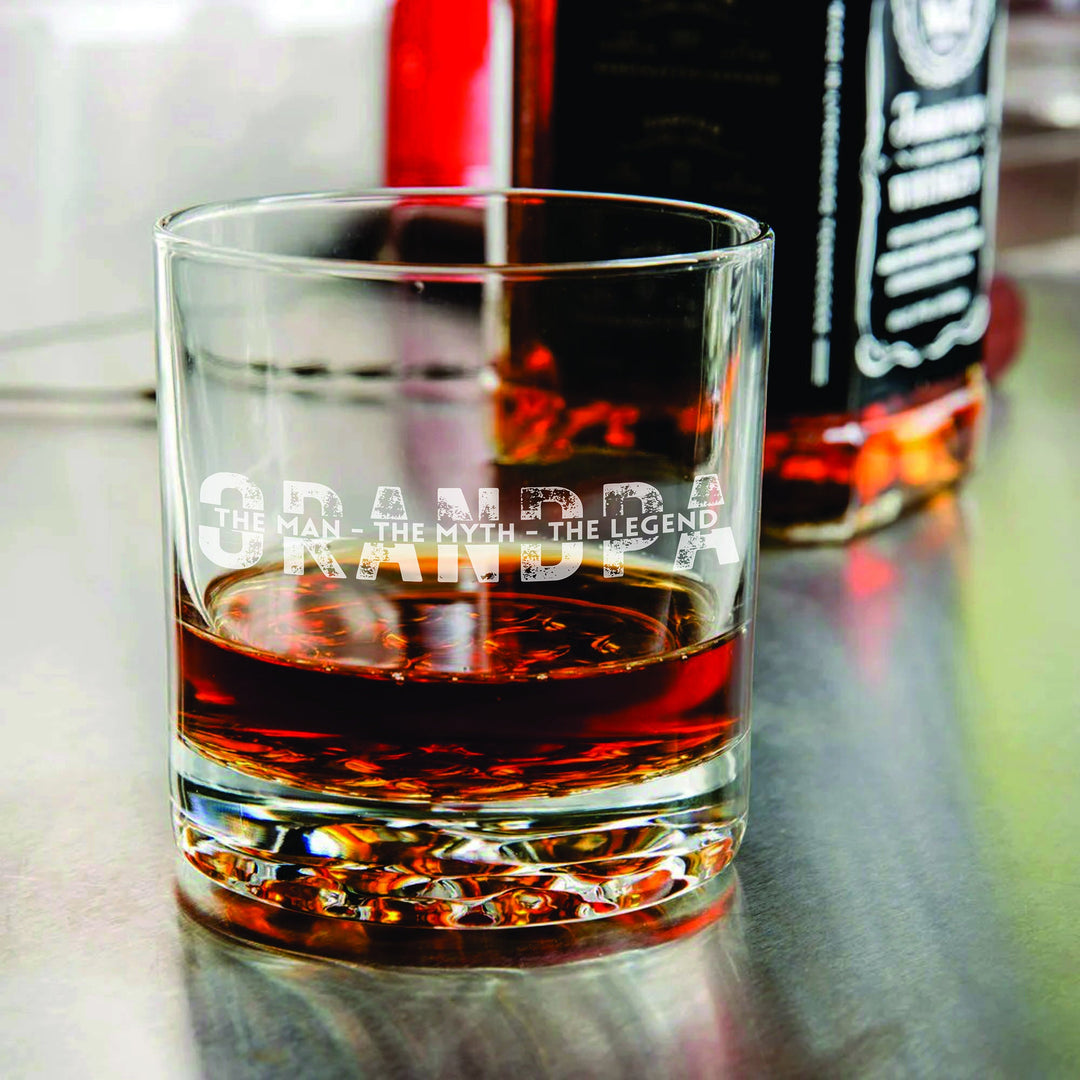 Engraved Whiskey Glass - The Man The Myth The Legend