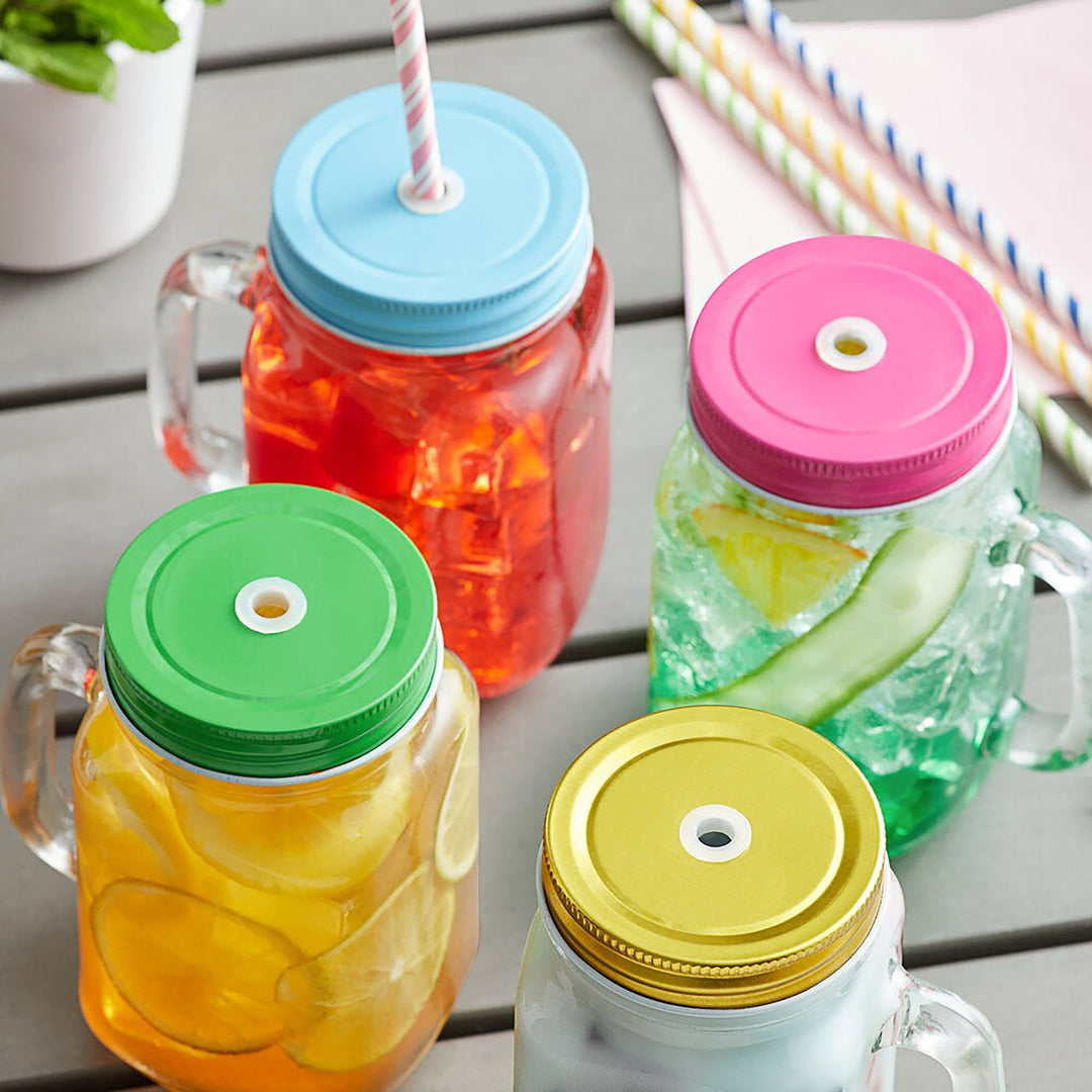 Personalized Mason Jar with Straw Hole Cap