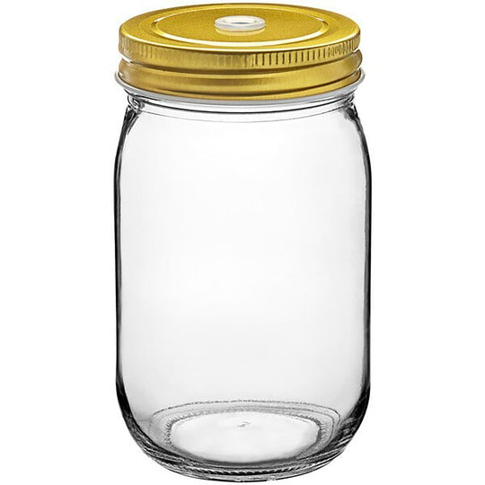 Personalized Mason Jar with Straw Hole Cap