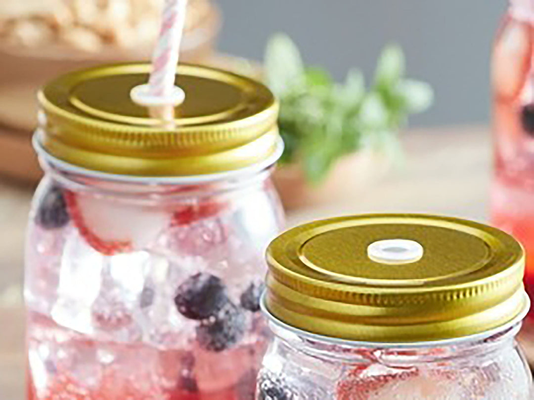 Personalized Mason Jar with Straw Hole Cap