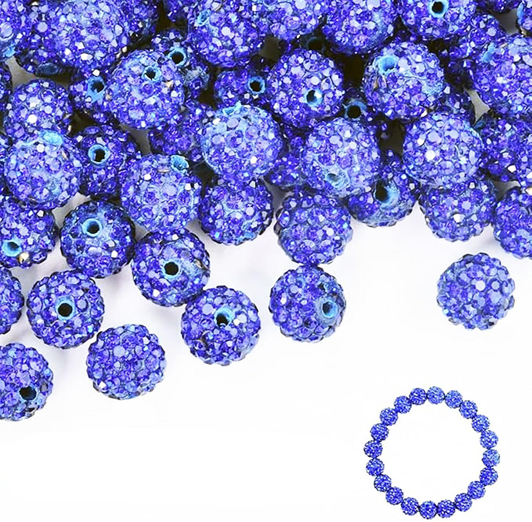 Diamond Pitch Bling - Baseball & Softball Beaded Bracelet - Royal Blue and Silver