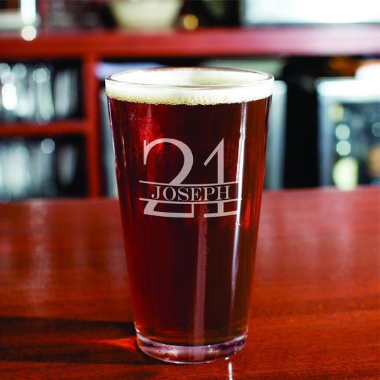 Happy 21st Birthday Personalized Pint Glass