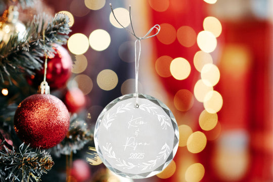 Christmas Ornament - Engraved Crystal First Christmas Ornament