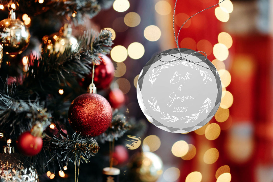 Christmas Ornament - Engraved Glass First Christmas Ornament