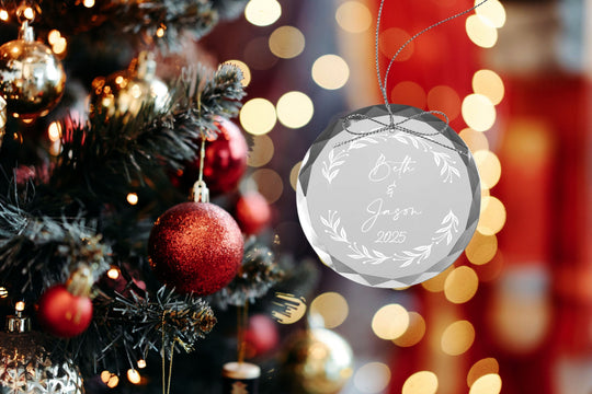 Christmas Ornament - Engraved Glass First Christmas Ornament