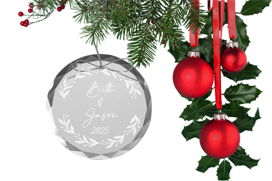 Christmas Ornament - Engraved Glass First Christmas Ornament