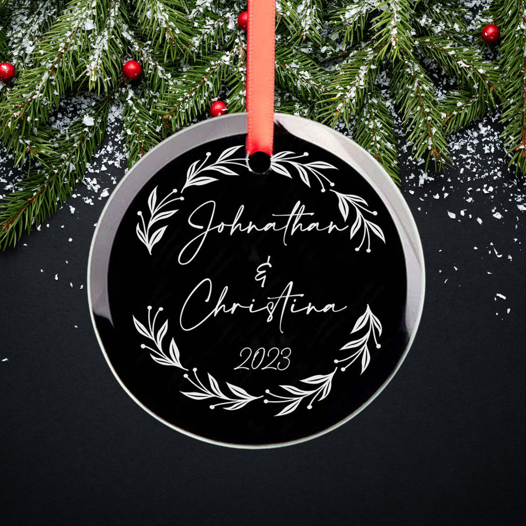 Christmas Ornament - Laser Engraved Custom Glass Ornament