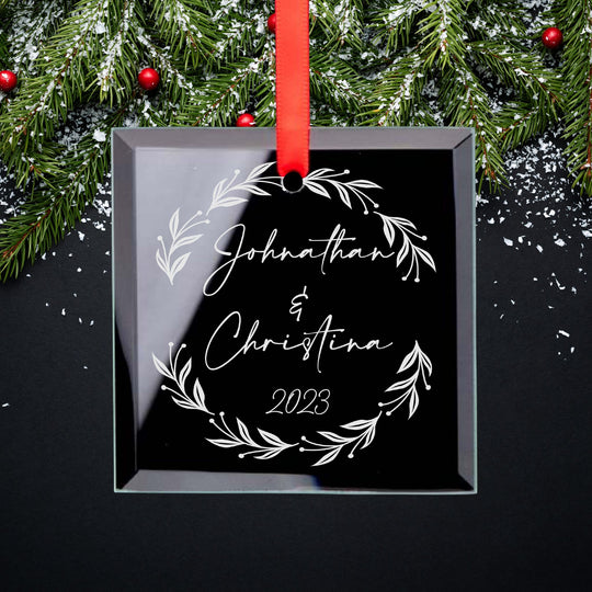 Christmas Ornament - Laser Engraved Custom Glass Ornament