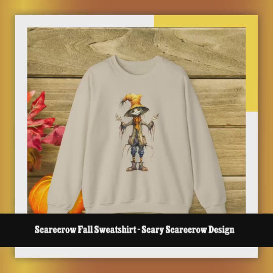 Scarecrow Fall Sweatshirt - Scary Scarecrow Design by@Outfy