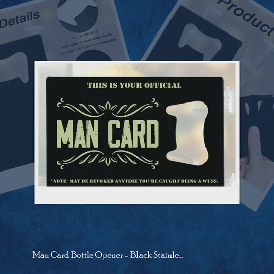 Man Card Bottle Opener - Black Stainless Steel Beer Bottle Opener by@Outfy