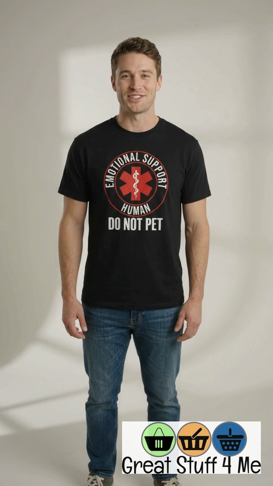 Emotional Support Human T-Shirt | Funny &amp;quot;Do Not Pet the Human&amp;quot; Shirt | Service Animal Humor by@Outfy