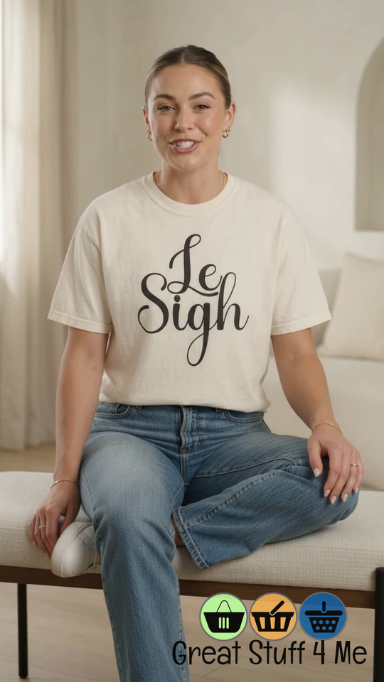 Le Sigh Relaxed Comfort Colors&amp;reg; T-Shirt | Premium Soft Cotton Tee with Script Lettering by@Outfy