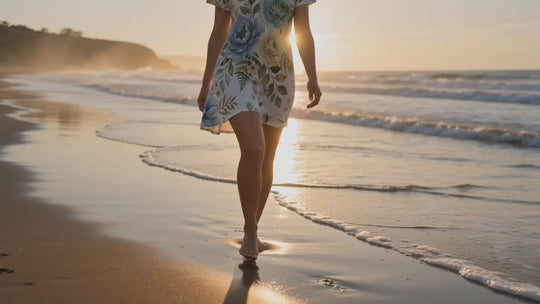 Blue &amp; Sage Watercolor Floral Dress | Romantic Botanical Print Dress