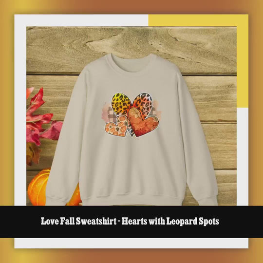 Love Fall Sweatshirt - Hearts with Leopard Spots by@Outfy