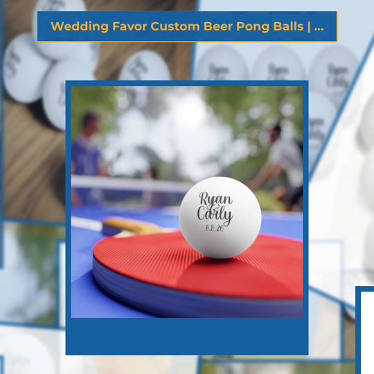 Wedding Favor Custom Beer Pong Balls | Personalized Ping Pong Balls Set of 6 with Bride and Groom Names and Date by@Outfy