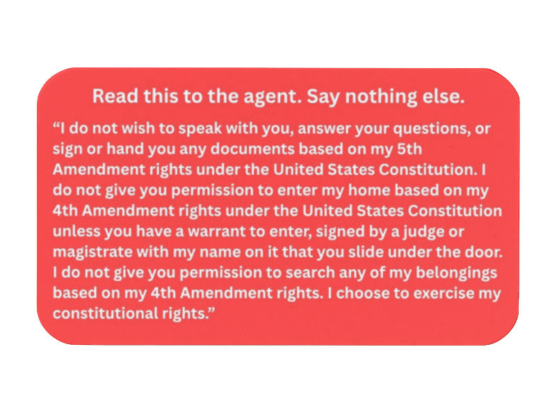 Know Your Rights Cards for Immigrants | ICE Response Cards | English or Spanish
