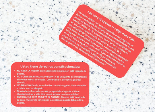 Know Your Rights Cards for Immigrants | ICE Response Cards | English or Spanish