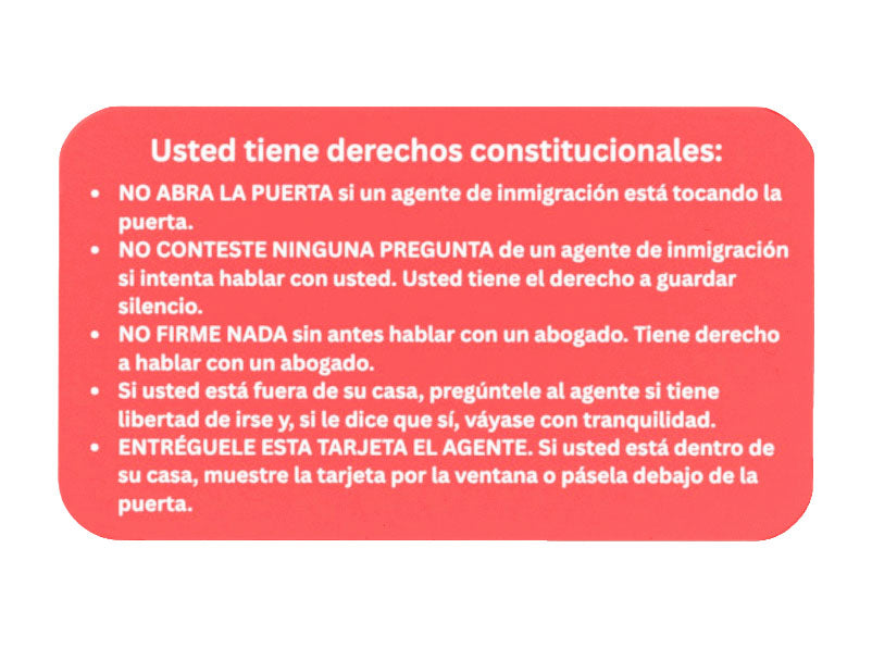 Know Your Rights Cards for Immigrants | ICE Response Cards | English or Spanish