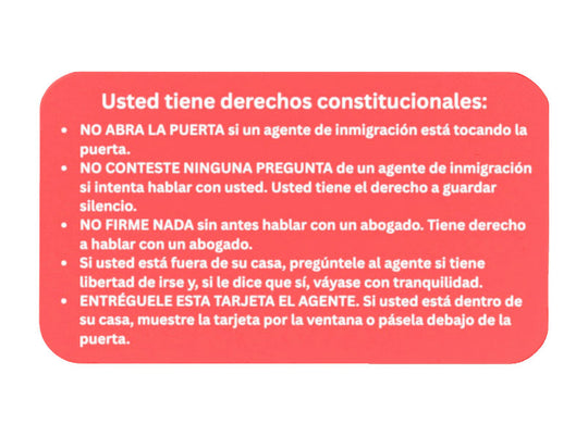 Know Your Rights Cards for Immigrants | ICE Response Cards | English or Spanish