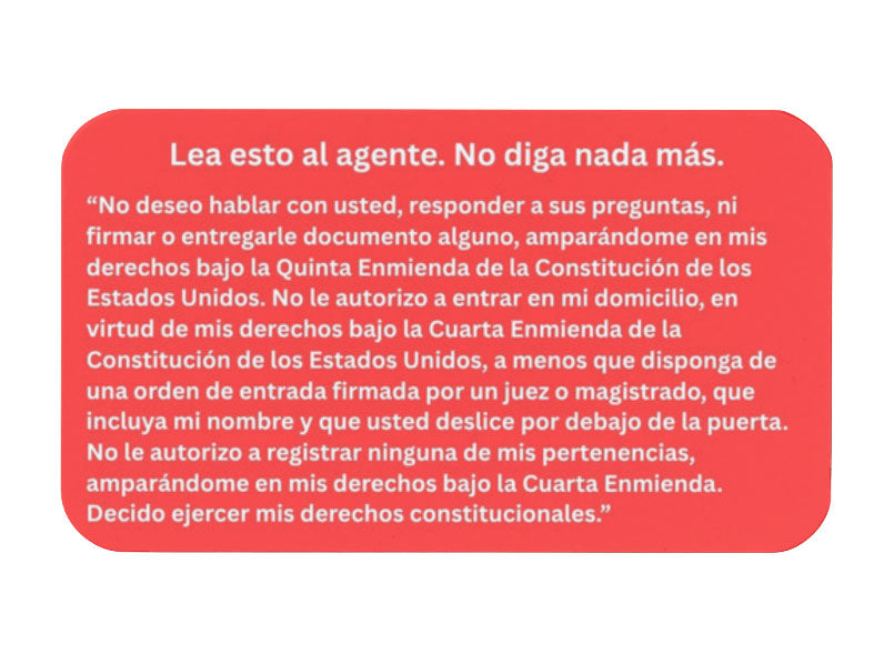 Know Your Rights Cards for Immigrants | ICE Response Cards | English or Spanish