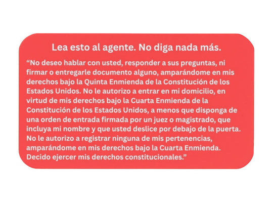 Know Your Rights Cards for Immigrants | ICE Response Cards | English or Spanish