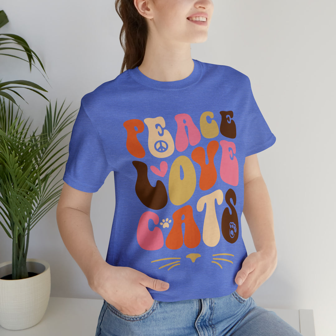 Camiseta Cat Lover con "Paz, Amor, Gatos"