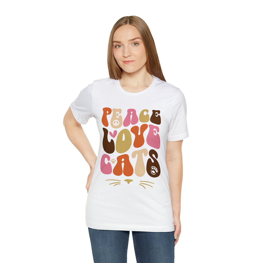 Camiseta Cat Lover con "Paz, Amor, Gatos"