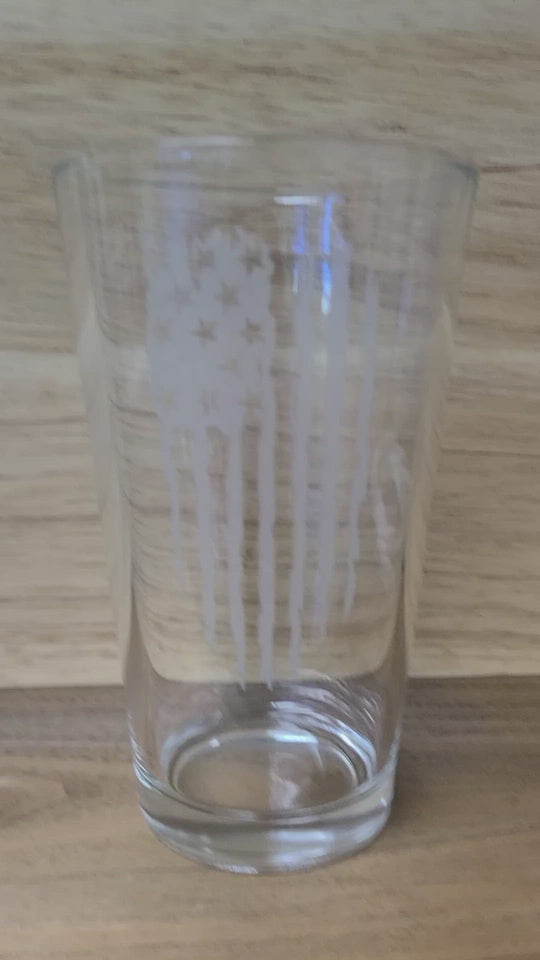 American Flag Beer Pint 16 oz Glass