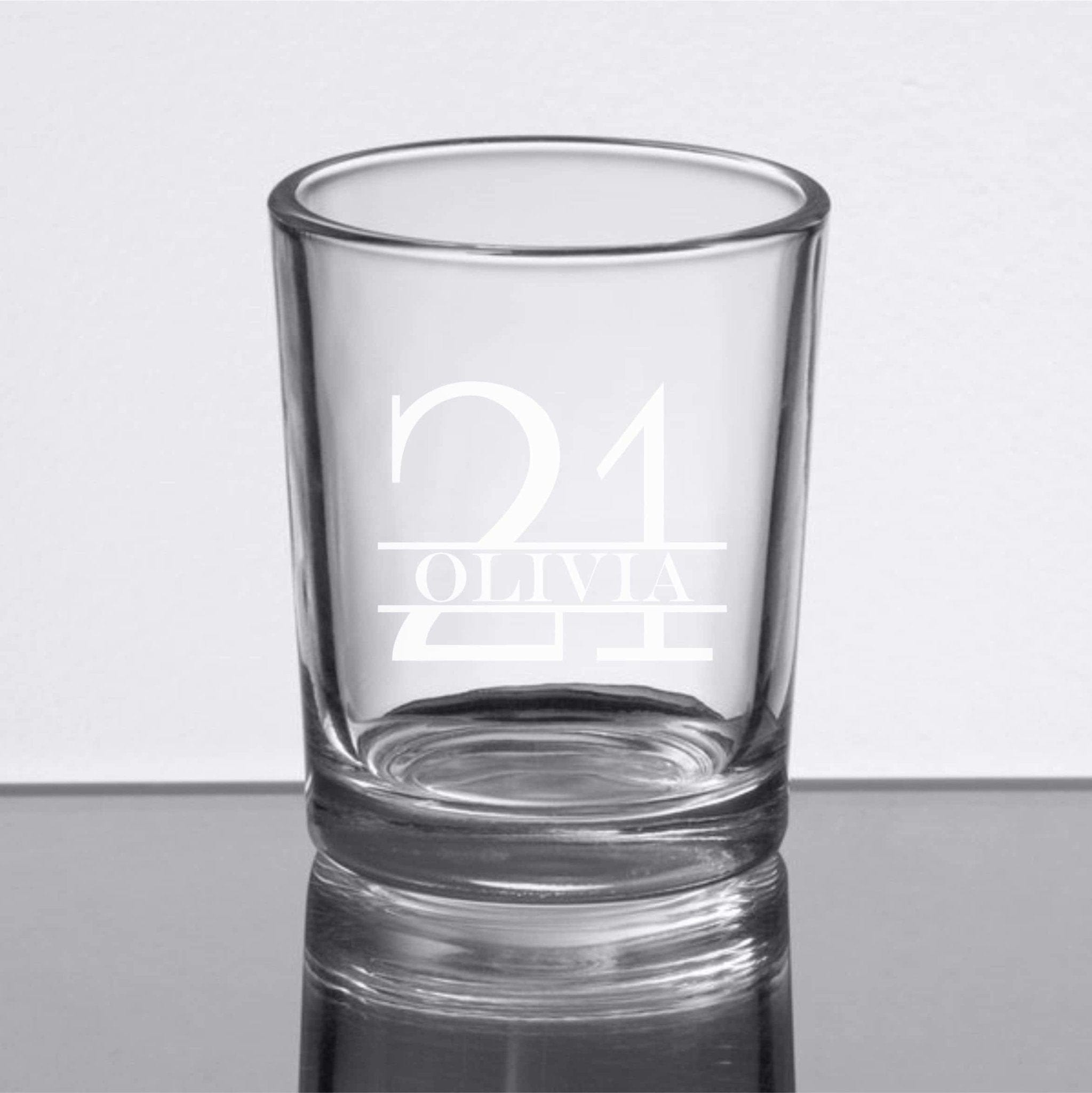 21st birthday shot deals glass