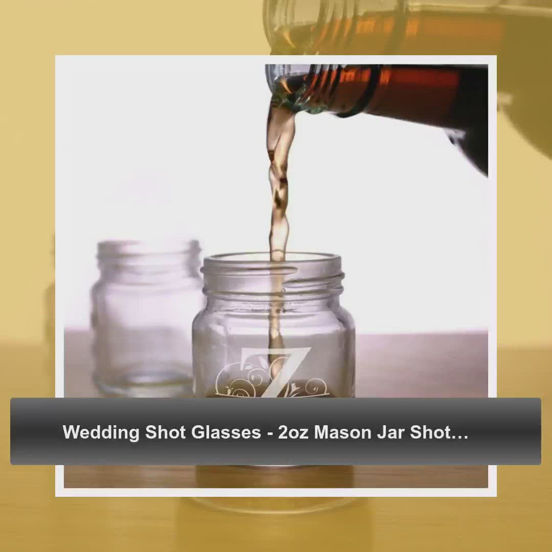 Wedding Shot Glasses - 2oz Mason Jar Shot Glass by@Vidoo