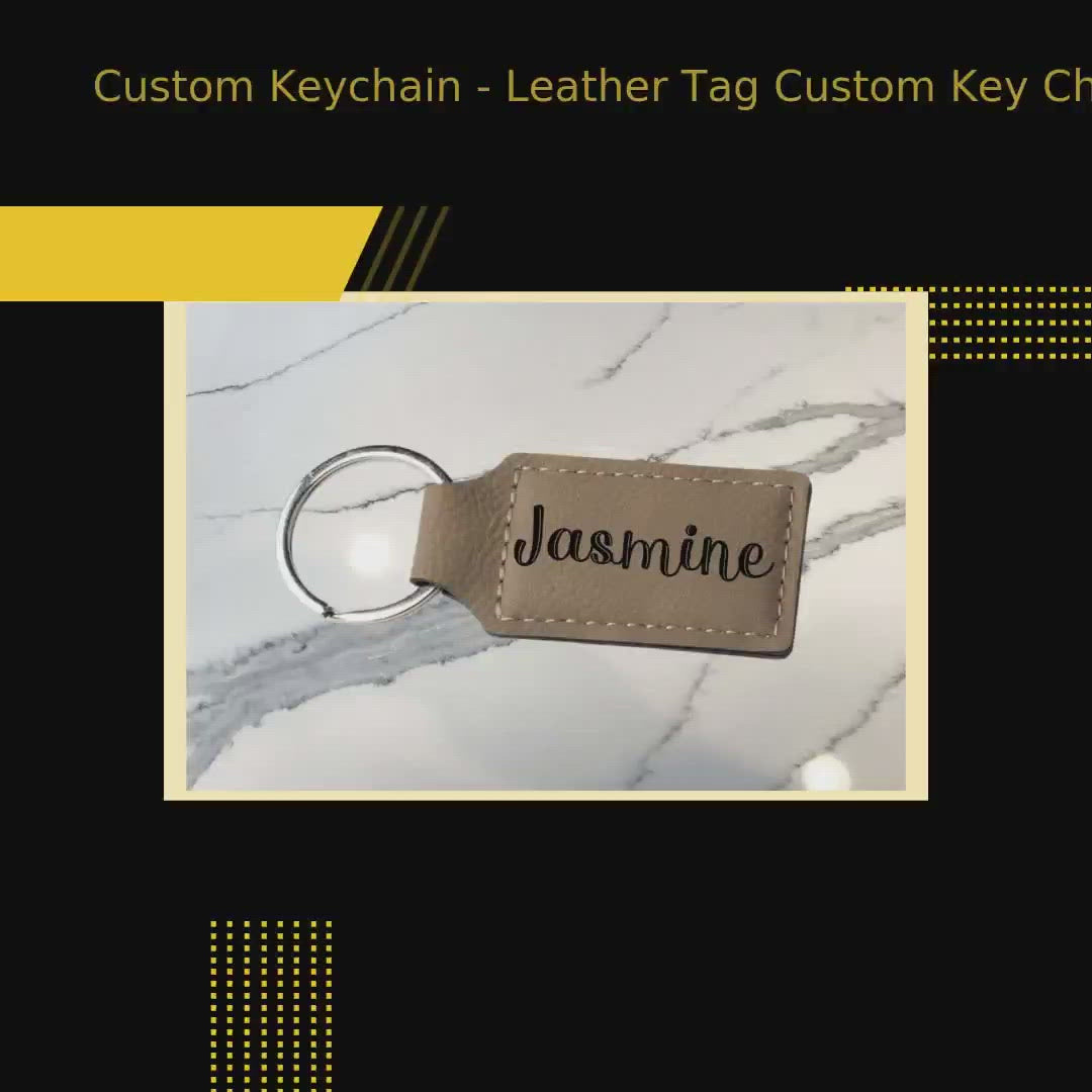 Custom Keychain - Leather Tag Custom Key Chain by@Vidoo