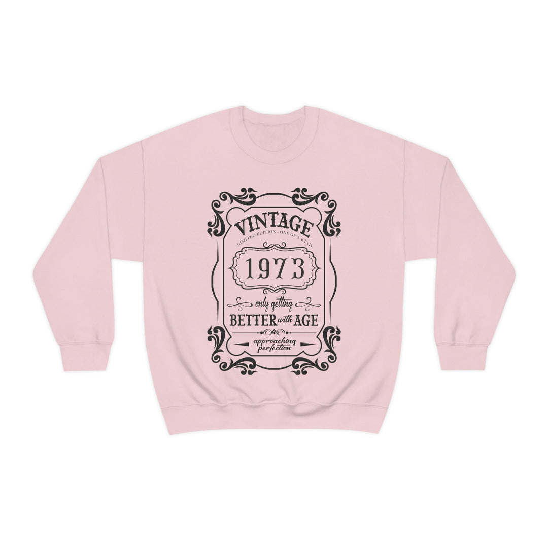 50th Birthday Vintage 1973 Sweatshirt S / Light Pink