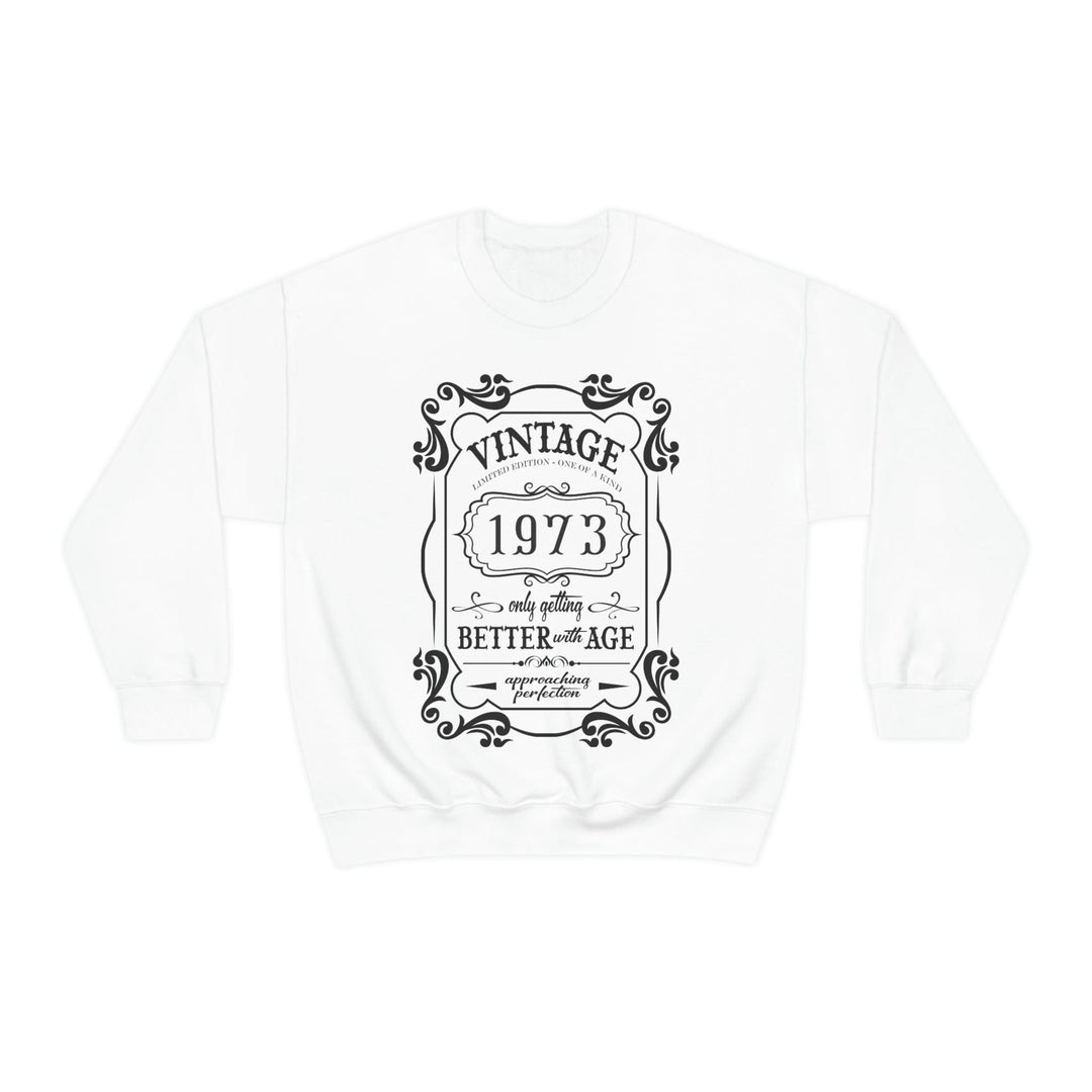 50th Birthday Vintage 1973 Sweatshirt S / White