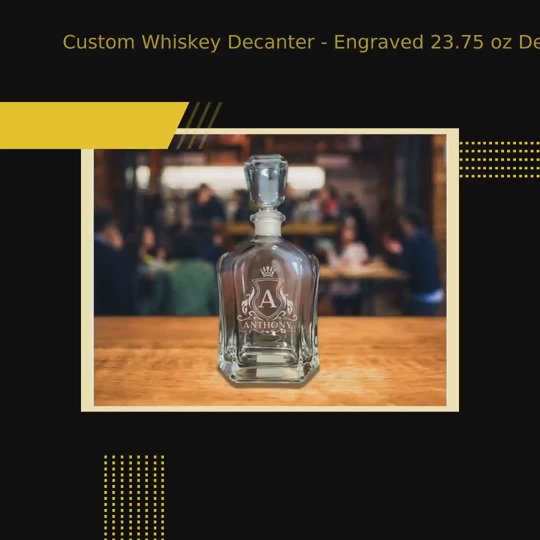 Custom Whiskey Decanter - Engraved 23.75 oz Decanter by@Vidoo
