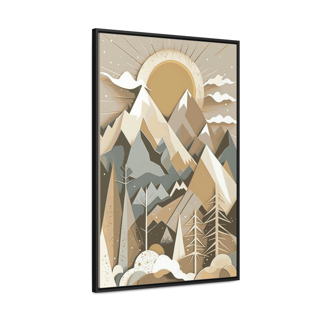 Framed Canvas Wall Art Mountain Range Sunrise Print