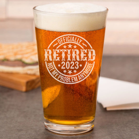 Bonne retraite 2023 - Verre à pinte personnalisé