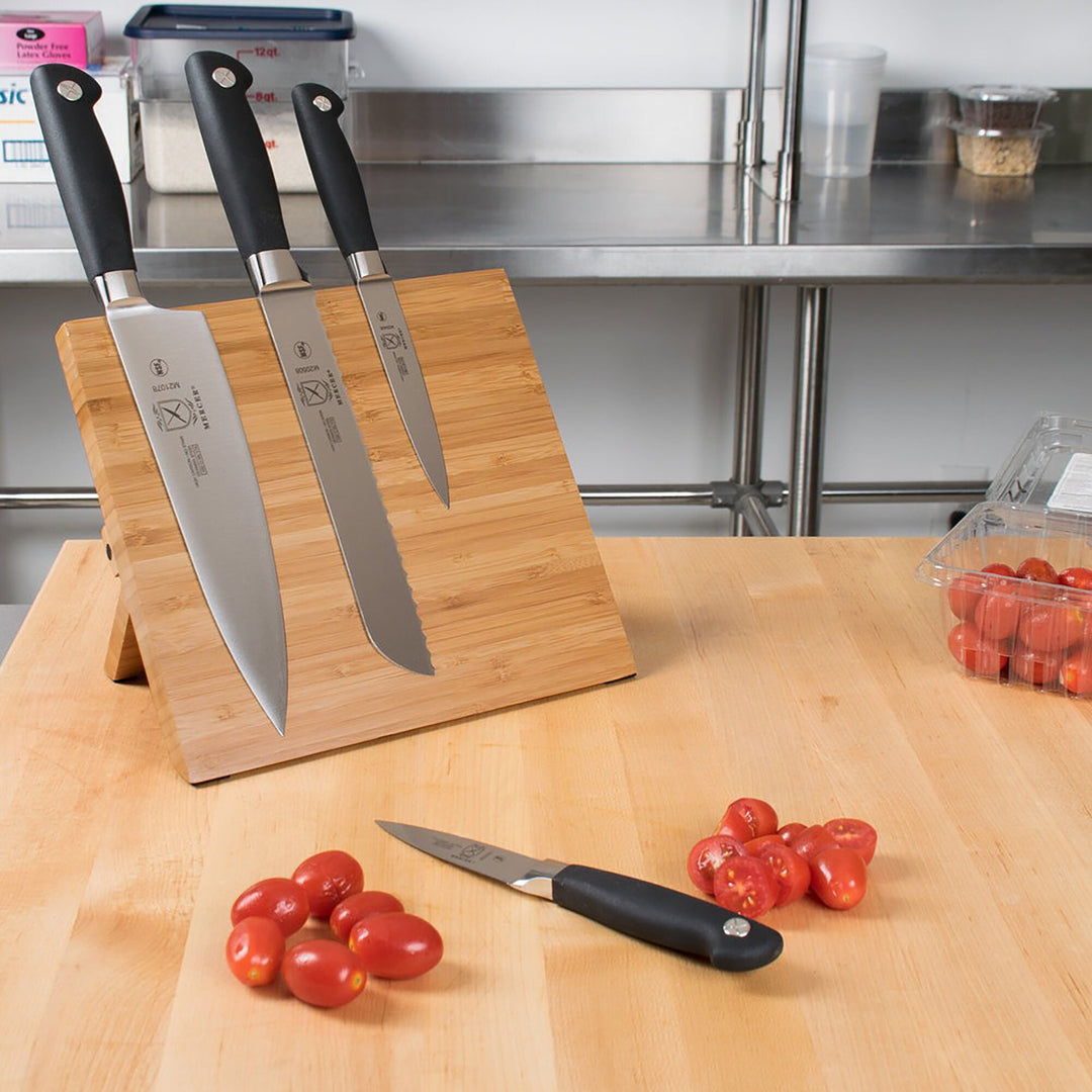 Mercer Culinary M21960BM Genesis® 5-Piece Bamboo Magnetic Knife Block