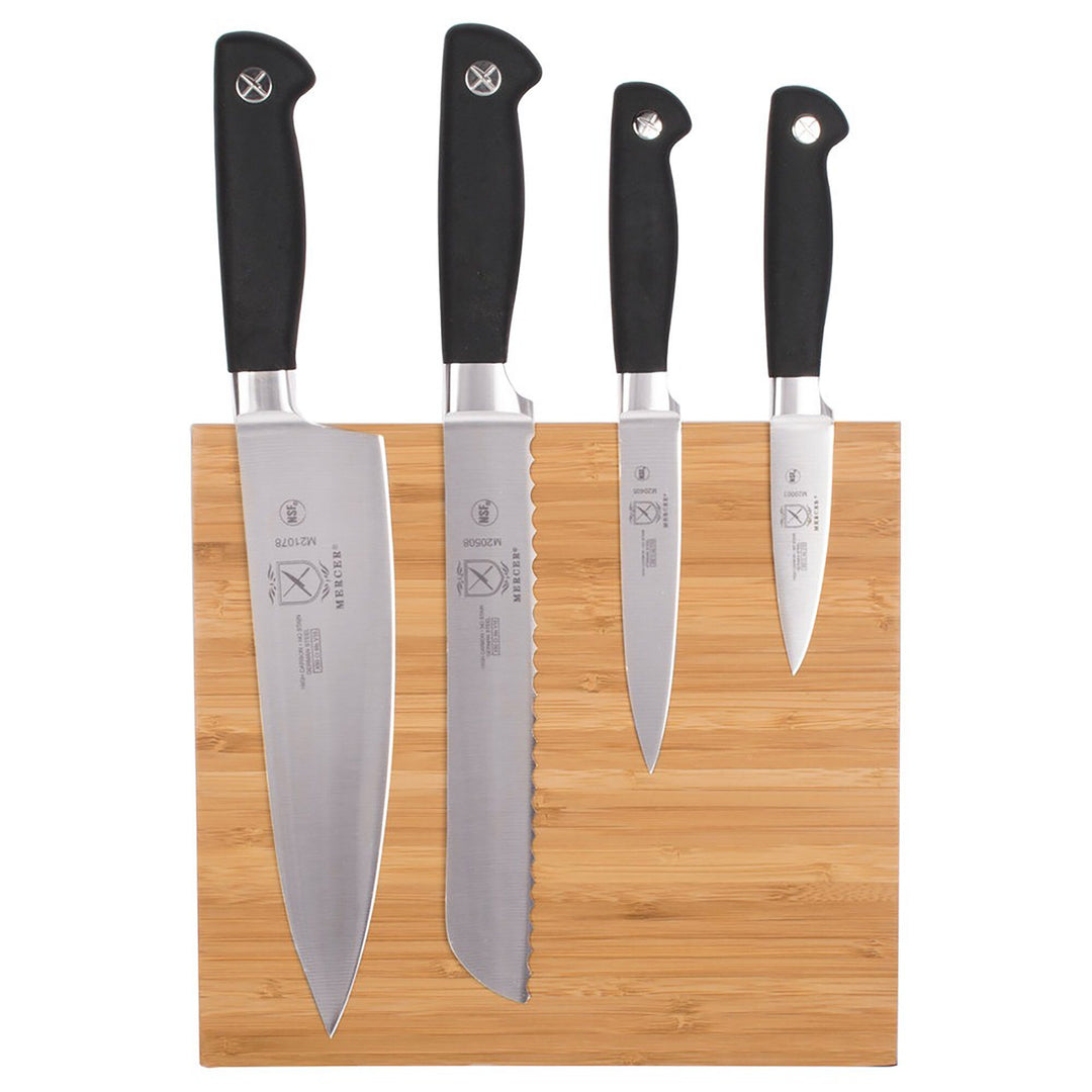 Mercer Culinary M21960BM Genesis® 5-Piece Bamboo Magnetic Knife Block
