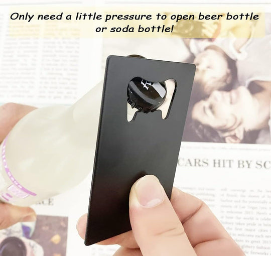 Man Card Bottle Opener - Black Stainless Steel Beer Bottle Opener