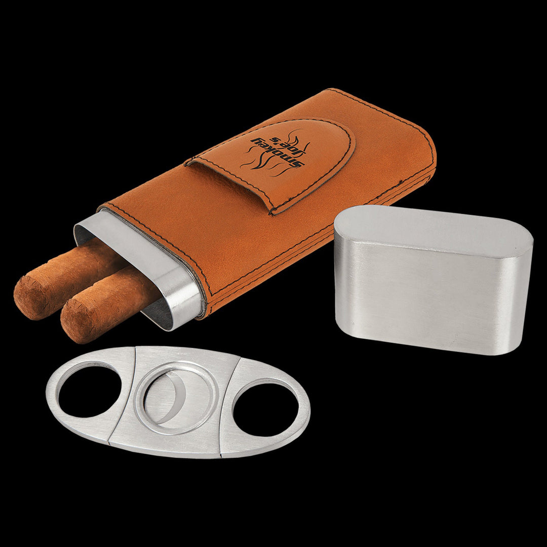 Personalized Cigar Case Holder with Cutter